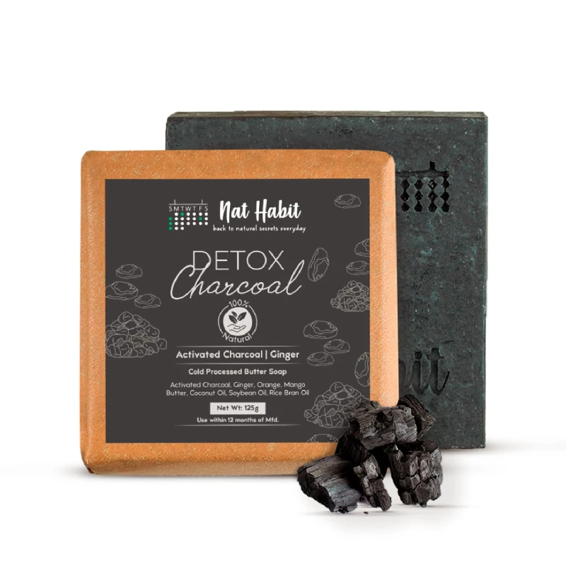 Nat Habit Detox Charcoal Butter Bath Soap, 125 g-1.webp